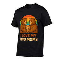 I Love My Two Moms Retro Mama Bear LGBTQ Pride Month Kids  Stretchy T-Shirt