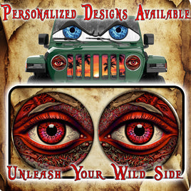 Real eye Red headlight decals 88
