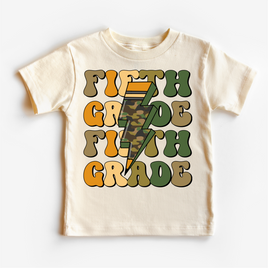 Fifth Grade Camo Lighting Bolt Shirt - Back To School Tee