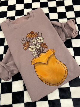 Floral Leatherwork Crewneck