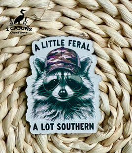 A Little Feral A Lot Southern UV Printed Leatherette Hat Patch