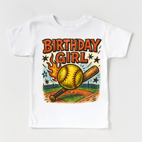 Girls Softball Birthday Shirt - Girls Birthday Tee