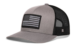 American Flag Trucker Hat  |  Gray-Black USA Tactical Snapback
