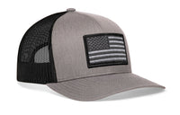 American Flag Trucker Hat  |  Gray-Black USA Tactical Snapback