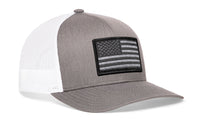American Flag Trucker Hat  |  Gray-White USA Tactical Snapback
