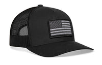 American Flag Trucker Hat  |  Black USA Tactical Snapback