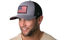 American Flag Trucker Hat  |  Gray-Black USA Snapback
