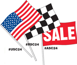 Antenna Flags - USA, Checkered, SALE in Supreme Cloth