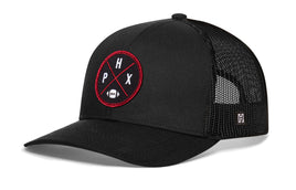 Arizona Trucker Hat  |  Black PHX X Football Snapback
