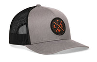Austin Trucker Hat  |  Orange ATX X  |  Gray-Black Snapback