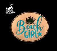 Beach Girl Acrylic Hat Patch - Copper or Stainless
