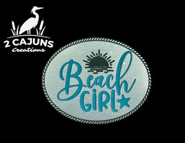 Beach Girl Acrylic Hat Patch - Copper or Stainless
