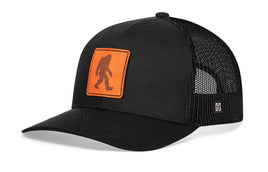 Bigfoot Leather Trucker Hat  |  Black Sasquatch Snapback