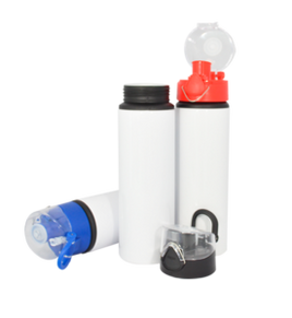 25 oz White Sports Bottle With Button