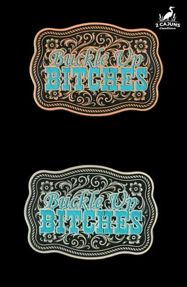 Buckle Up Buckle Western Design Tri-Layer Acrylic Hat Patch