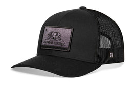California Flag Trucker Hat  |  Black tactical Snapback