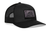 California Flag Trucker Hat  |  Black tactical Snapback