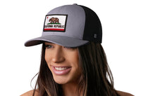 California Flag Trucker Hat  |  Gray-Black CA Snapback