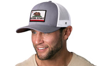 California Flag Trucker Hat  |  Gray-White CA Snapback