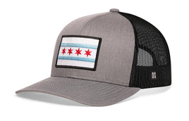 Chicago Flag Trucker Hat  |  Gray-Black City Snapback