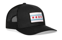 Chicago Flag Trucker Hat  |  Black City Snapback