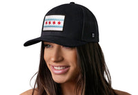 Chicago Flag Trucker Hat  |  Black City Snapback
