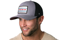 Chicago Flag Trucker Hat  |  Gray-Black City Snapback