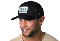 Chicago Flag Trucker Hat  |  Black City Snapback
