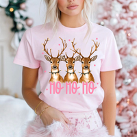 Ho Ho Ho Reindeer Christmas Comfort Colors T-Shirt