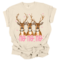 Ho Ho Ho Reindeer Christmas Comfort Colors T-Shirt