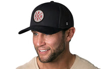 Columbus Trucker Hat  |  Gray Red CBUS X  |  Black Snapback
