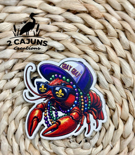 Mardi Gras Crawfish Cray Cray UV Printed Hat Patch