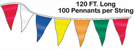 Pennant String - 9 x 12 Triangle - 120 ft Long