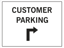 Customer Parking Arrow up and Right