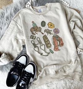 Cowboy Texas Collage - Tan Graphic