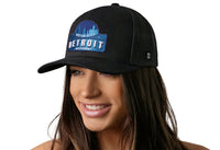 Detroit Motor City Trucker Hat  |  Black Cityscape Snapback