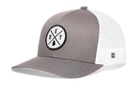 Detroit Trucker Hat  |  Gray-White DET X Snapback