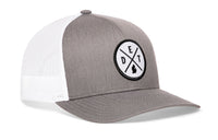 Detroit Trucker Hat  |  Gray-White DET X Snapback