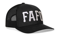 FAFO Trucker Hat  |  Black Fuck Around, Find Out Snapback