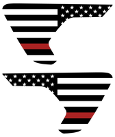 Thin Red Line Flag Vent Decals