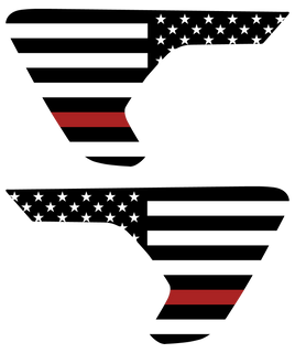 Thin Red Line Flag Vent Decals