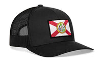 Florida Flag Trucker Hat  |  Gray-Black FL Snapback