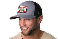 Florida Flag Trucker Hat  |  Gray-White FL Snapback