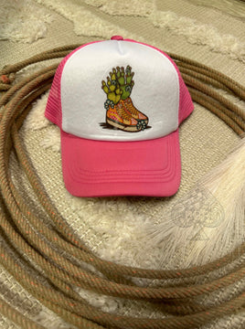 Pink Cactus Shoes Trucker Hat