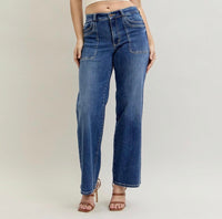 Judy Blue Mid Rise 90's Straight Leg Fit Jeans