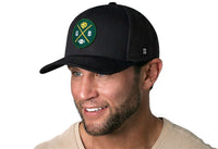 Green Bay Trucker Hat  |  Black GB X Football Snapback