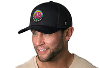 Hawaii Aloha Trucker Hat  |  Black HI Flower Snapback
