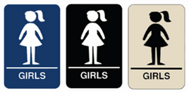 Girls Room Braille Sign