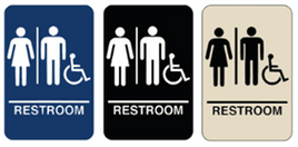 Women, Men, Disabled Restroom Sign