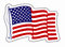Waving American Flag Decals 3.75